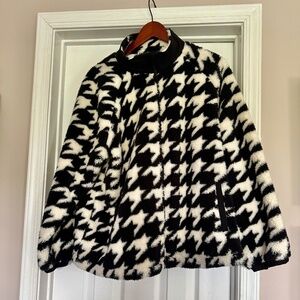 J Jill Fluffy Fleece print jacket XL